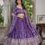 LAVENDER CHINON SILK PARTY WEAR EMBROIDERY ANARKALI LEHENGA CHOLI