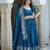 TEAL BLUE  VICHITRA SILK PARTY WEAR EMBROIDERY ANARKALI LEHENGA CHOLI