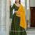 MEHENDI VICHITRA SILK PARTY WEAR EMBROIDERY ANARKALI LEHENGA CHOLI