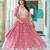 PINK Faux Georgette  PARTY WEAR EMBROIDERY ANARKALI LEHENGA CHOLI