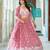 PINK Faux Georgette  PARTY WEAR EMBROIDERY ANARKALI LEHENGA CHOLI