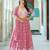 PINK Faux Georgette  PARTY WEAR EMBROIDERY ANARKALI LEHENGA CHOLI