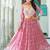 PINK Faux Georgette  PARTY WEAR EMBROIDERY ANARKALI LEHENGA CHOLI