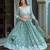 SEA GREEN  Faux Georgette  PARTY WEAR EMBROIDERY ANARKALI LEHENGA CHOLI
