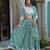 SEA GREEN  Faux Georgette  PARTY WEAR EMBROIDERY ANARKALI LEHENGA CHOLI