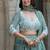 SEA GREEN  Faux Georgette  PARTY WEAR EMBROIDERY ANARKALI LEHENGA CHOLI