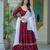 MAROON VICHITRA SILK PARTY WEAR EMBROIDERY ANARKALI LEHENGA CHOLI
