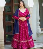 PINK VICHITRA SILK PARTY WEAR EMBROIDERY ANARKALI LEHENGA CHOLI