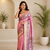 pink color zari weaves contrast pallu and designer chaap border dual tone silk blend saree