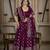 WINE VICHITRA SILK PARTY WEAR EMBROIDERY ANARKALI LEHENGA CHOLI