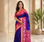 purple color zari weaves contrast pallu and designer chaap border dual tone silk blend saree