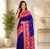 purple color zari weaves contrast pallu and designer chaap border dual tone silk blend saree