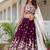 WINE Georgette  PARTY WEAR EMBROIDERY ANARKALI LEHENGA CHOLI
