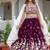 WINE Georgette  PARTY WEAR EMBROIDERY ANARKALI LEHENGA CHOLI