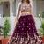 WINE Georgette  PARTY WEAR EMBROIDERY ANARKALI LEHENGA CHOLI