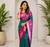 sea green color zari weaves contrast pallu and designer chaap border dual tone silk blend saree