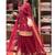 red embroidery crep full stitched sharara plazo