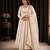 white color thread and sequin embroidery work with gpo lace border cotton gown set