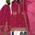 red embroidery crep full stitched sharara plazo