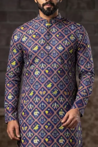 Patola print kurta for men |navratri kurta