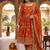 orange embroidery silk blend  full stitched anarkali suit 