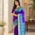 violet color zari weaves contrast pallu and designer chaap border dual tone silk blend saree