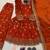 orange embroidery silk blend  full stitched anarkali suit 