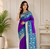 violet color zari weaves contrast pallu and designer chaap border dual tone silk blend saree