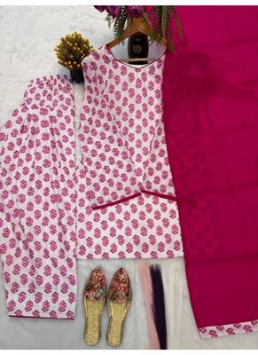 pink print cotton full stitched farshi salwar 4