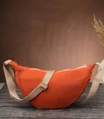   burnt orange polyester solid crossbody bag