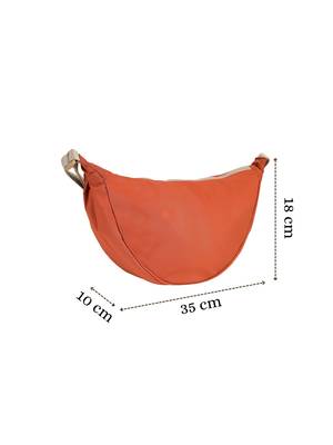   burnt orange polyester solid crossbody bag 4