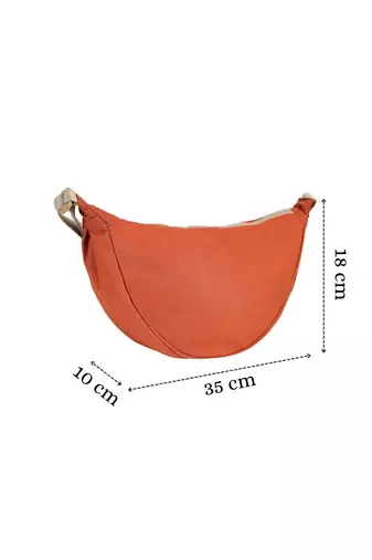   burnt orange polyester solid crossbody bag
