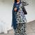 blue print cotton full stitched farshi salwar