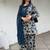 blue print cotton full stitched farshi salwar