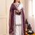 wine color embroidery and sequin work cotton kurti palazzo set