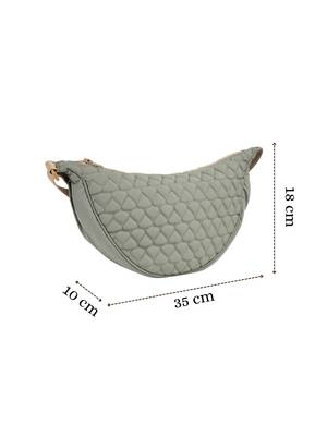   sage green polyester chevron quilted crossbody bag 4
