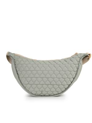   sage green polyester chevron quilted crossbody bag 5