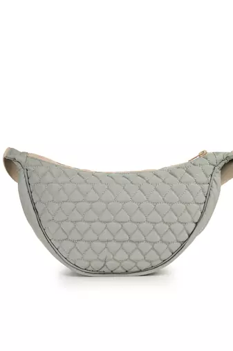  sage green polyester chevron quilted crossbody bag