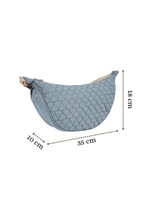   dusty blue polyester chevron quilted crossbody bag 4