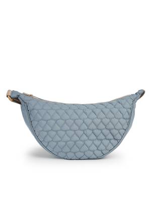   dusty blue polyester chevron quilted crossbody bag 5