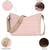  pastel pink polyester quilted sling bag