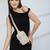   ivory polyester solid crossbody bag