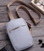   dusty blue polyester solid crossbody bag