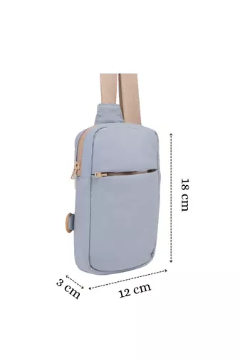   dusty blue polyester solid crossbody bag