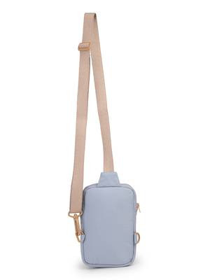   dusty blue polyester solid crossbody bag 5