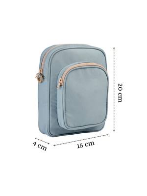   dusty blue polyester solid sling bag 4