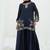 blue embroidery crepe full stitched sharara plazo