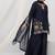 blue embroidery crepe full stitched sharara plazo