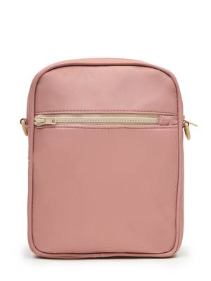   dusty rose pink polyester solid sling bag 5
