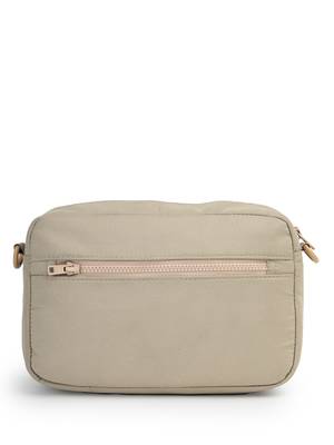   taupe polyester diamond quilted sling bag 5
